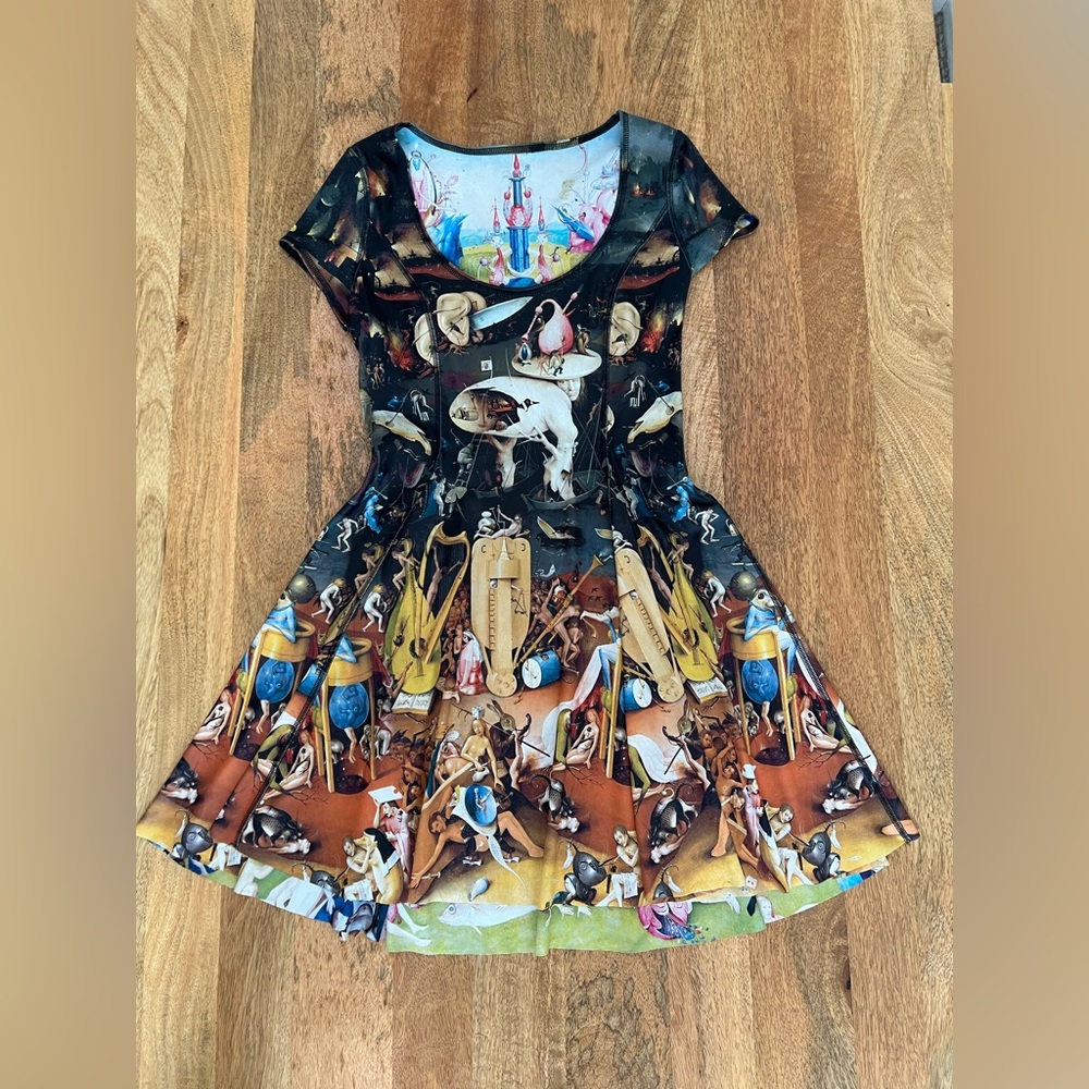 Blackmilk Rare Print Skater Unearthly vs Earthly Delights IOD Dress